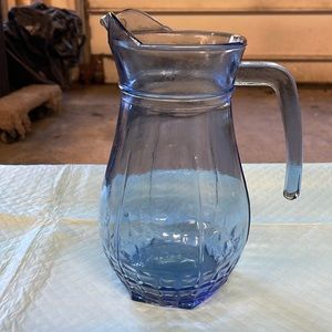 Blue glass pitcher/vase